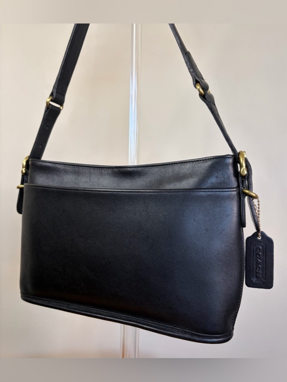 Vintage COACH Equestrian Slim Zip Crossbody Black 9802 EUC - Picture 5 of 17
